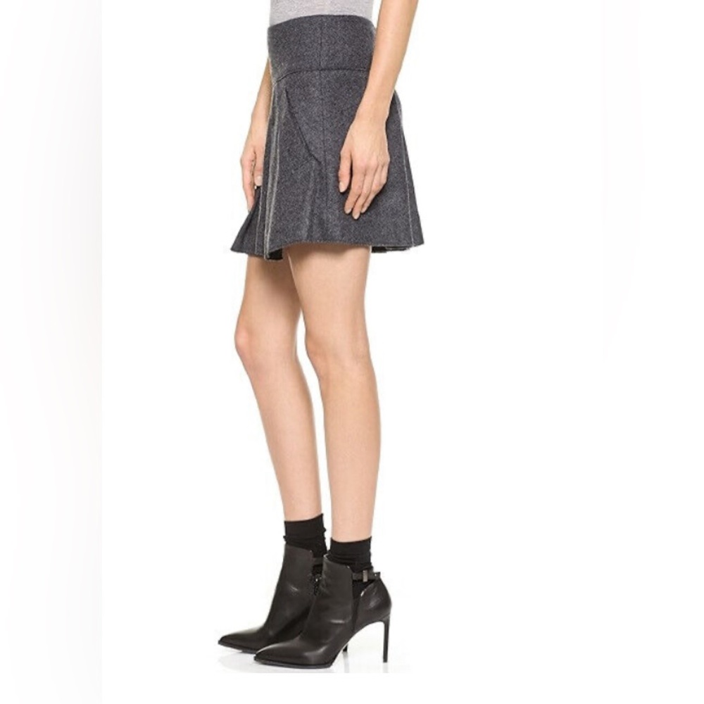 Vince Grey Wool Pleated Mini Skirt Size 0 Orig $295